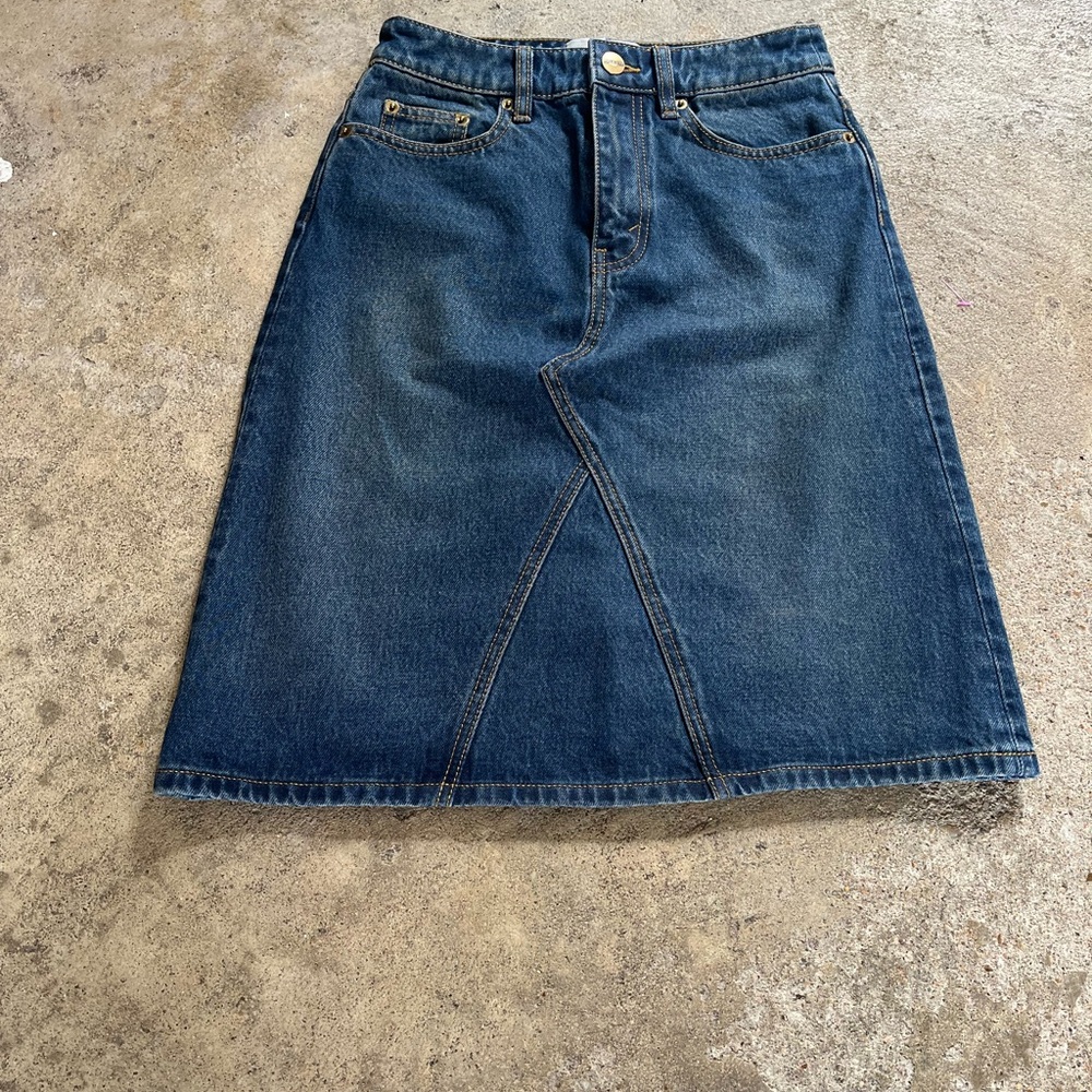 Coach Dark Blue Denim Pencil Skirt